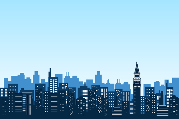 Download Silhouettes of Urban Buildings Apartment - Art Collection