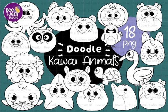 Download KDP Kawaii Animals Coloring PNG Clipart - Art Collection