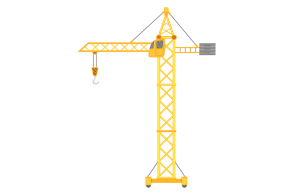 Download Construction Crane Icon. Cartoon Heavy L - Art Collection
