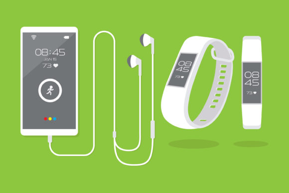 Download Smartphone and Fitness Activity Tracker - Art Collection