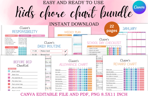 Download Kids Chore Chart Bundle - Art Collection