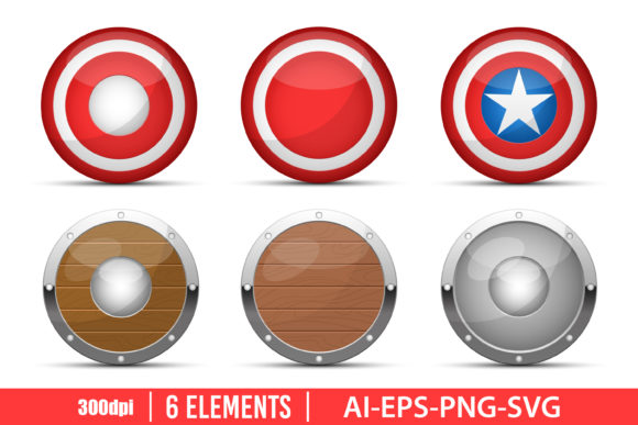 Download Protection Metallic Shield Clipart Set - Art Collection