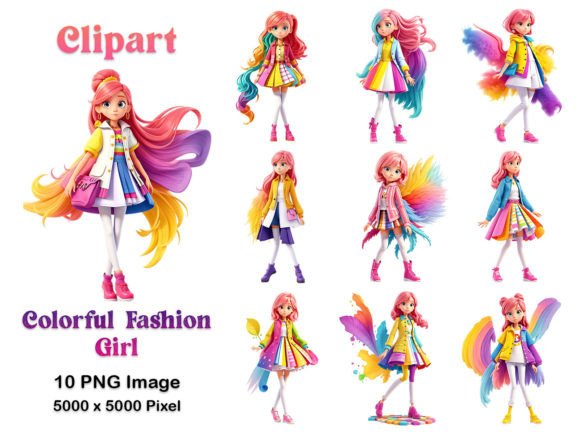 Download Colourful Fashion Girl Clipart - Art Collection