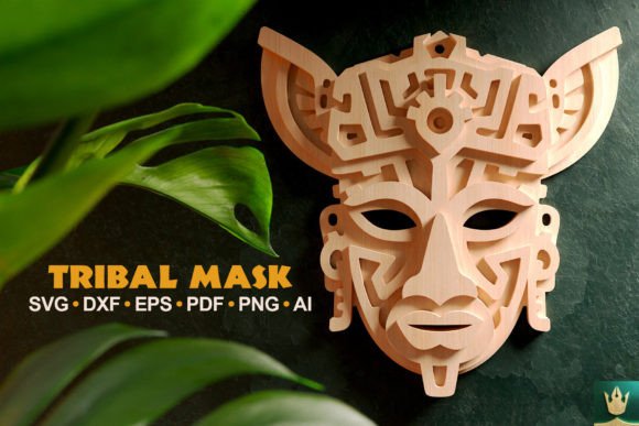 Download Tribal Mask V5 3D Layered | SVG Cut File - Red Collection