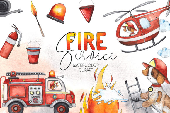 Download Fire Service. Watercolor Clipart - Art Collection