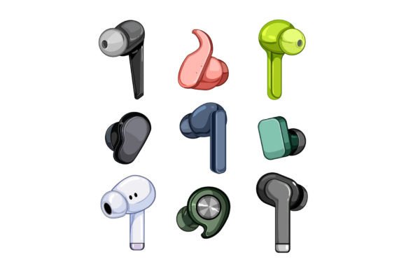 Download Wireless Earphones Set Cartoon Vector Il - Art Collection