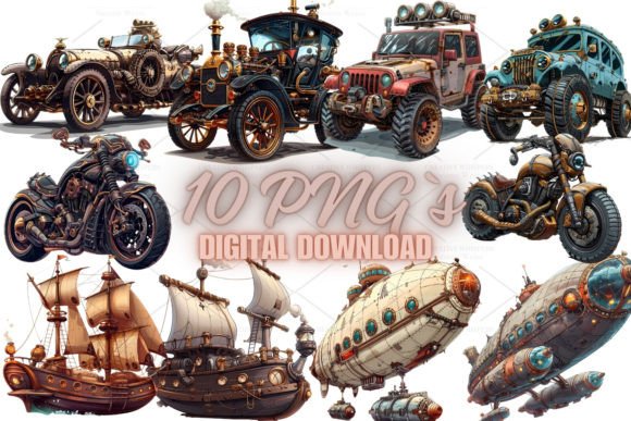 Download Steampunk Vehicle Clipart, PNG 5S-45 - Art Collection