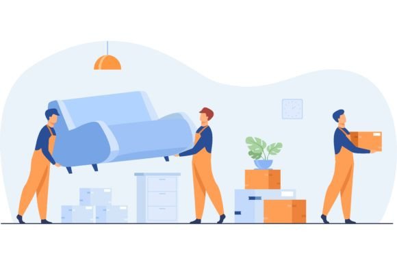 Download Moving to New Apartment Concept. Men in - Art Collection