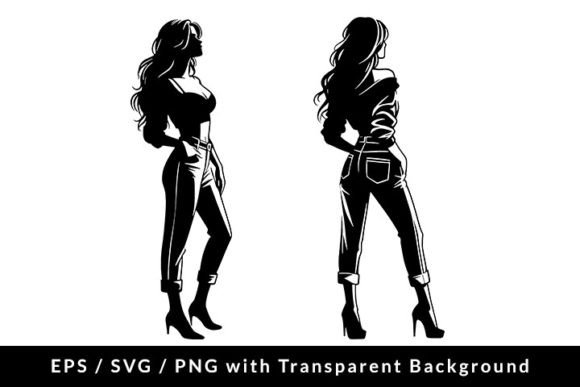 Download Casual Fashion Woman Posing Clip Art SVG - Art Collection