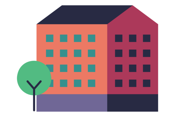 Download Apartment Building Icon. Color City Stre - Art Collection