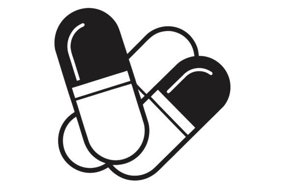 Download Medicine Capsules Black Line Art - Art Collection