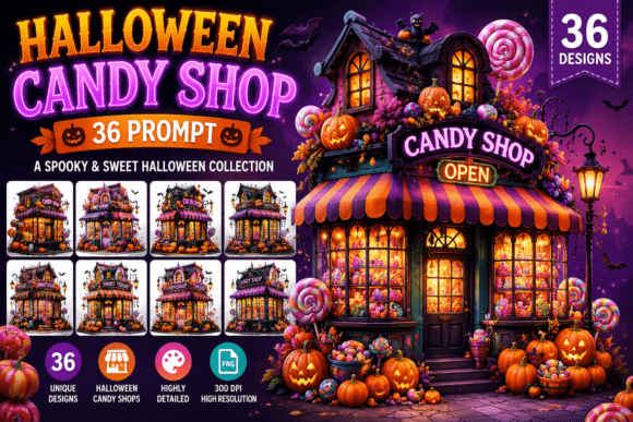 Download Watercolor Halloween Candy Shop Clipart - Art Collection