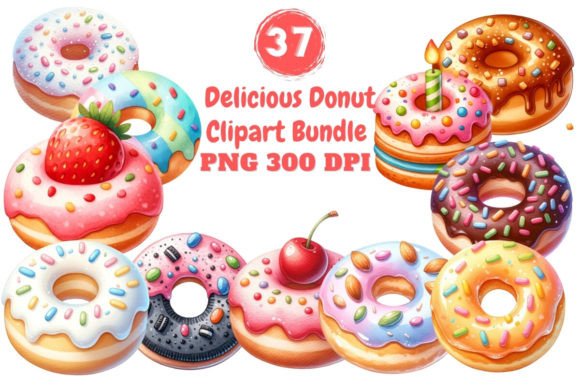 Download Delicious Donut Clipart Bundle - Art Collection
