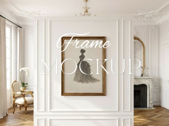 Download Classic Ornate Frame Mockup White Wall - Classic Collection