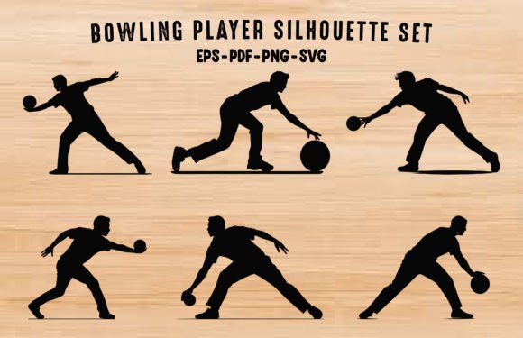 Download Male Bowler Silhouette Black Clipart Set - Art Collection