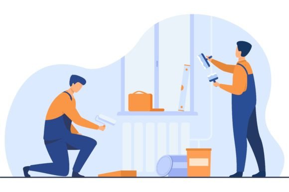 Download Renovation Workers Repairing Apartment. - Art Collection