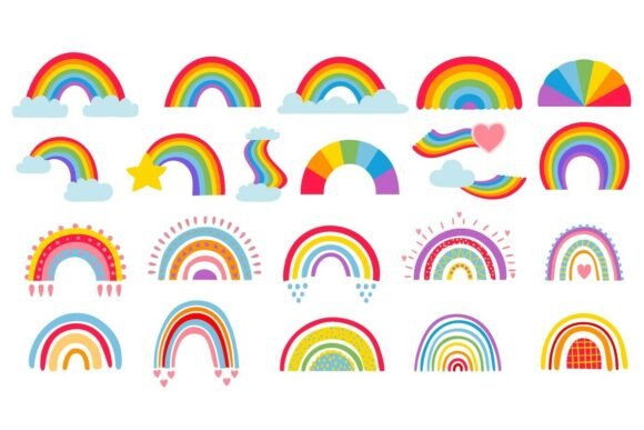 Download Cartoon Rainbow. Colourful Rainbows, - Art Collection