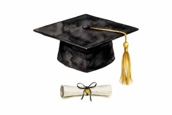 Download Graduation Cap with Gold Tassel Clipart - Art Collection