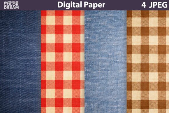 Download Denim and Red Brown Gingham Paper - Premium Resources