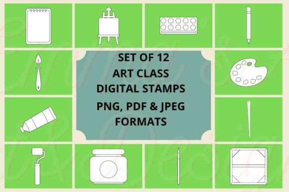 Download Art Class Digital Stamps - Art Collection