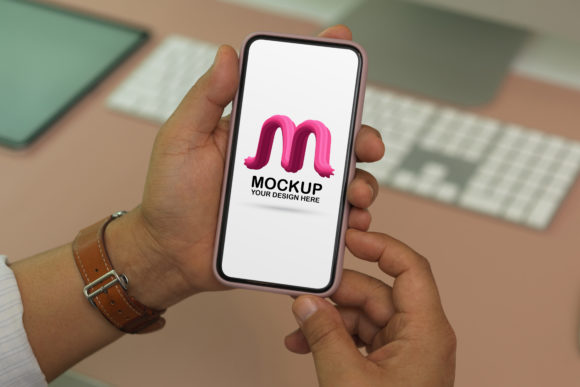 Download Mock Up Smartphone in Businessman's Hand - Art Collection