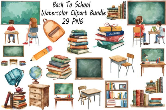 Download Back to School Classroom Clipart Bundle - Art Collection