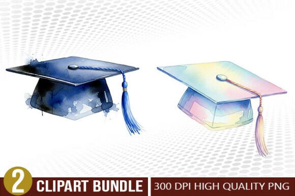 Download Academic Graduation Cap Clipart Bundle - Art Collection