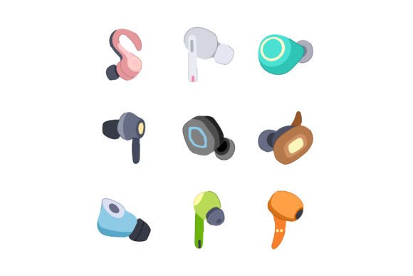 Download Wireless Earphones Set Cartoon Vector Il - Art Collection