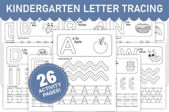 Download Kindergarten Letter Tracing a-Z Workbook - Art Collection