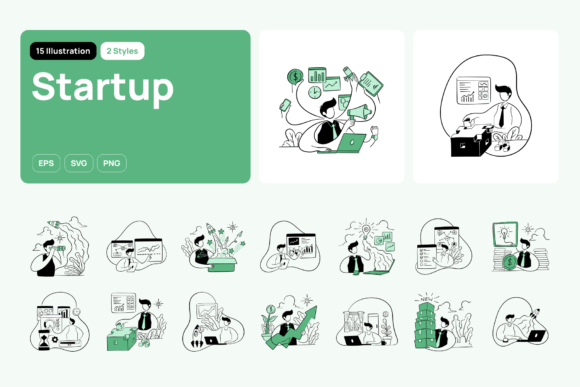 Download Greeny Startup Illustration - Art Collection